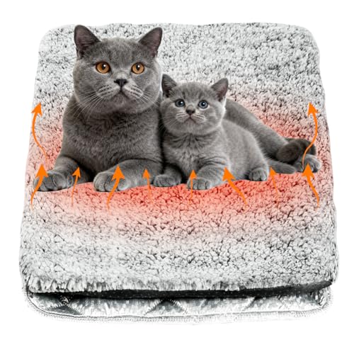 Adiwo Tappetino Riscaldante 70x48cm, Cuccia per Gatti con Coperta Autoriscaldante, Pad Caldo Lavabile Eco-Friendly Antiscivolo, Senza Elettricità per Gatti e Cani di Piccola e Media Taglia