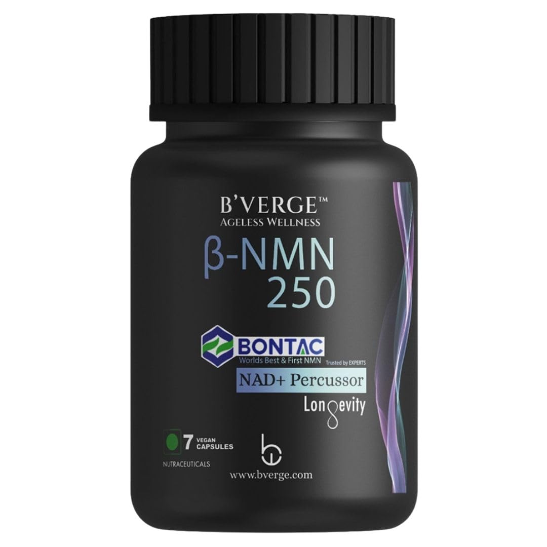 BVERGE™ NMN Supplement BONTAC Pro 250 - World's Most Trusted & Trusted by Experts | 100% Purity | Healthy Ageing | Repair Cells | Boost NMN | Enhance Muscle | Neuro Function (250MG 7 Capsules)