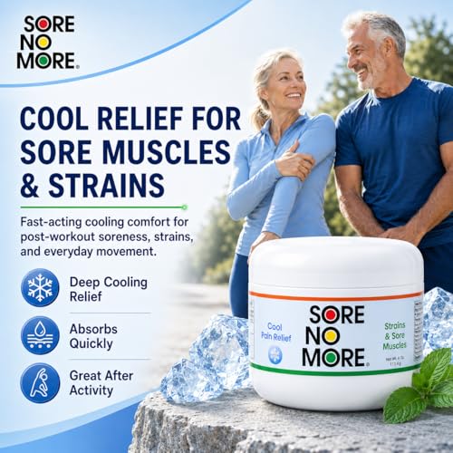 Image of Sore No More Cool Relieving Gel for Aches & Pains in Muscles & Joints associated with Strains, Bruises & Sprains | Absorbs Quickly with a Refreshing Lemon Aroma | 4 oz Jar