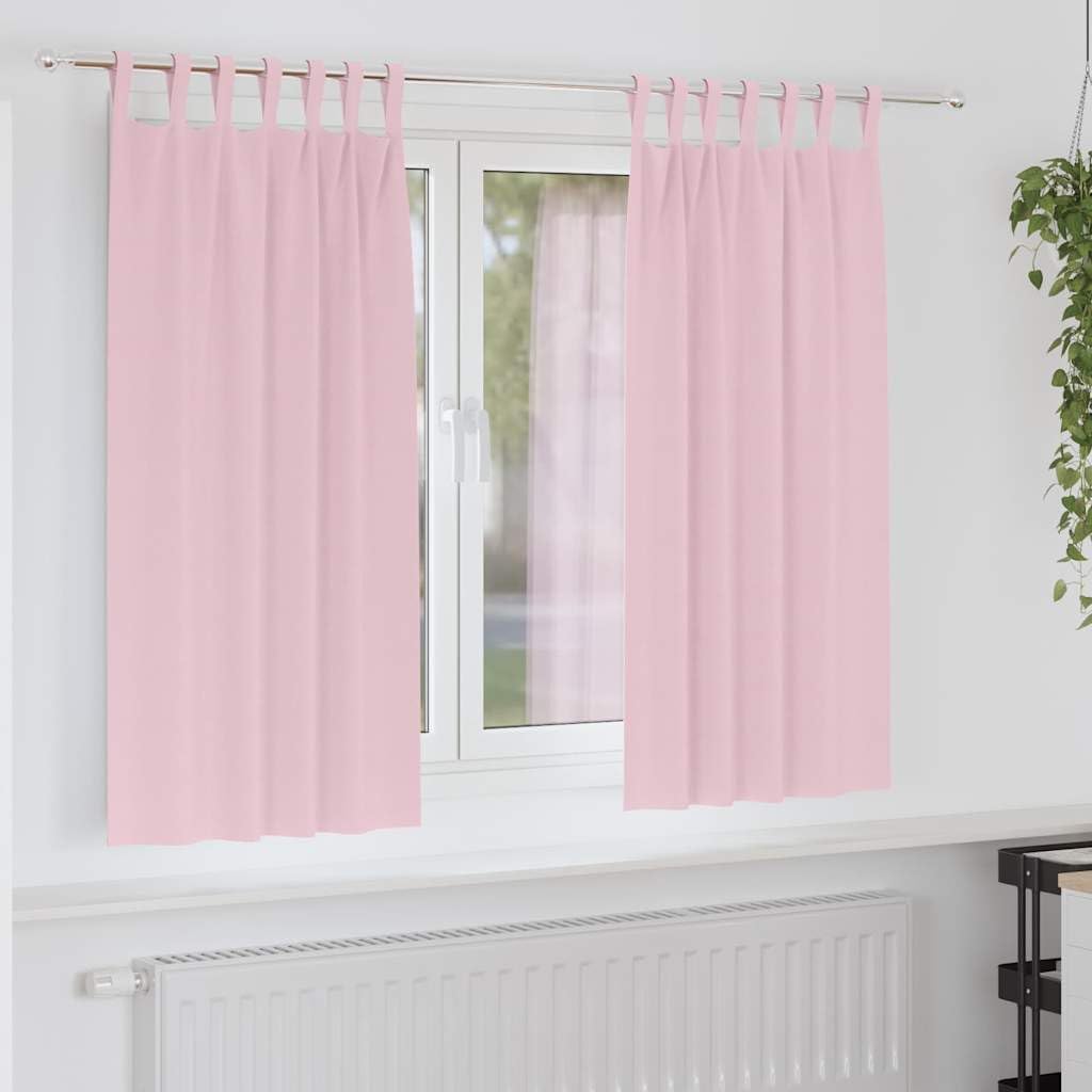 Cortinas opacas con anillas de poliéster rosa bebé, 2 unidades de 175 x 140 cm, con 4 métodos de suspensión para salón, dormitorio, oficina, privacidad y protección solar