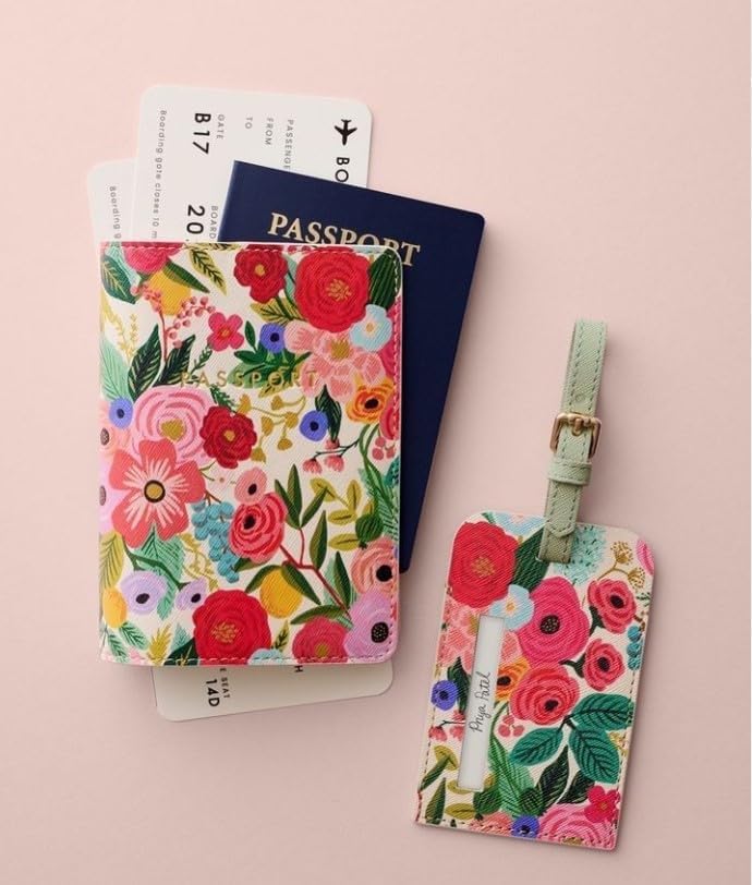 RIFLE PAPER CO. Garden Party Passport Holder, Travel Essentials for Women, Card and Passport Anti Theft Wallet, Sized to Fit All Standard Passports, 5.5" L x 4.25" W (Closed) - Image 4
