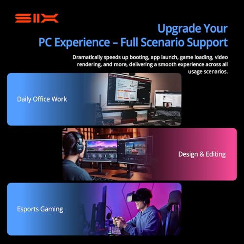 Image of SIX NVME X5000 PRO M.2 SSD PCIe 4.0-1TB m.2 2280 ssd, Read UP to 5000MB /s for Gaming PS5 Memory Storage Expansion with Heatsink, Internal Solid State Hard Drive PCIe gen 4x4 Nvme for Laptop Desktop pc