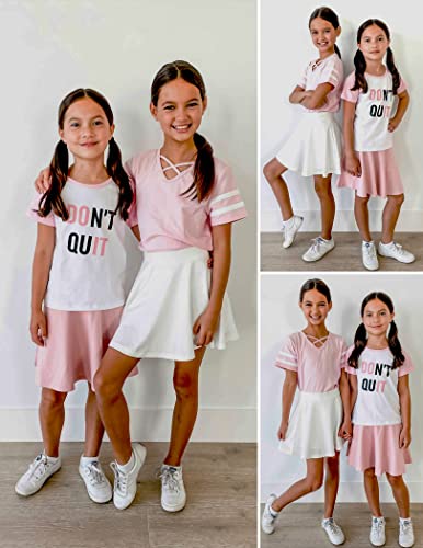 Arshiner Skirt For Girls Mini Skirts Versatile A-Line Basic Flared Skater Skirt,Pink,4-5 Years #TOP2