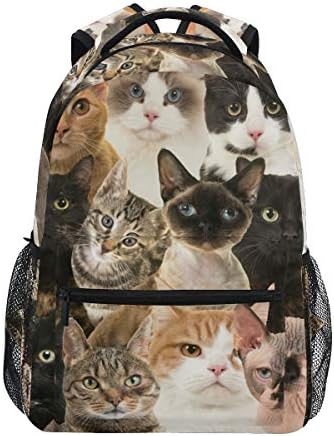 Rootti Rootti Rucksack mit Katzen-Motiv, Tagesrucksack, Segeltuch, Schule, mit ...