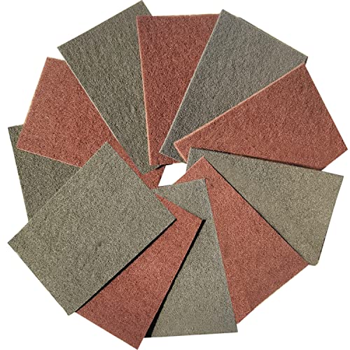 Premium 10 Pack 6" x 9" General Purpose Scuff Pads - Scuffing, Scouring, Sanding, Paint Primer Prep Adhesion Scratch - Surface Preparation Automotive Car Auto Body Woodworking Wood (Brown + Grey) by SACKORANGE - Image 6