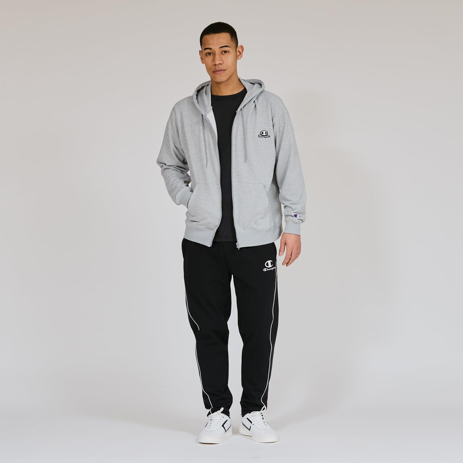 [Champion] スウェット 長袖 ストレッチ 速乾 Relax Fit ワンポイントロゴ TECH WEAVE(R) テリージ