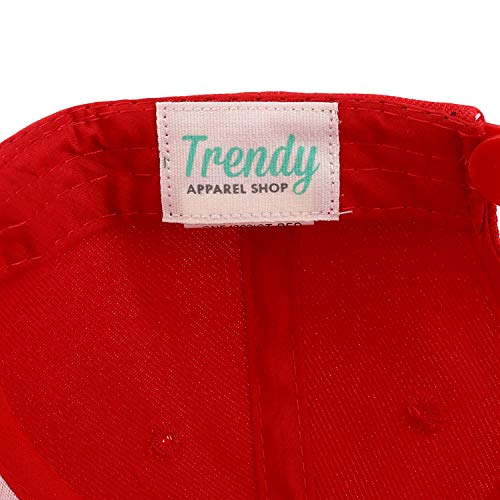 Trendy Apparel Shop Infant to Toddler Kid's Plain Structured Flatbill Snapback Cap (One Size, Red)