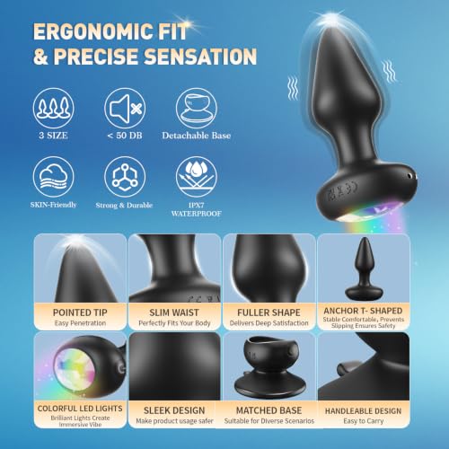 3 Piece Vibrating Butt Plugs Anal Plug Sex Toy for Intense Pleasure - Image 3