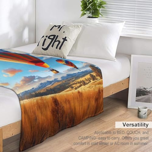 Couverture montgolfière en flannel polaire douce et chaude de 180x200 cm