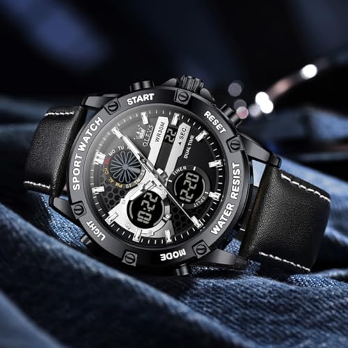 Image of OLEVS Men Watches Fashion Date Gift Chronograph Watch for Men Large Business Digital Calendar Waterproof Mens Wrist Watch