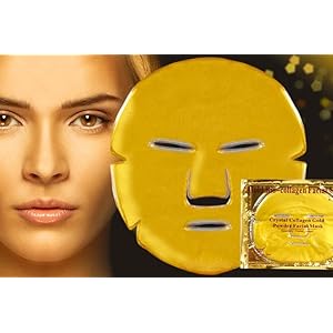 Golden Face 10er Set – Collagen Gesichtsmaske mit Q10 und Hyaluronsäure – Beste Qualität von Schlupflid weg®