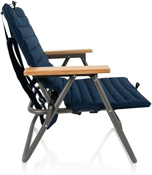 Picnic TIME Descanso Padded Beach Chair, Low Camping Chair with Removable Washable Cover, Backpack Beach Chair