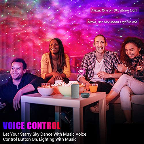 Projetor de luz noturna LED xuelili,Compatível com Alexa e Google Assistant,Projetor de galaxia Cont