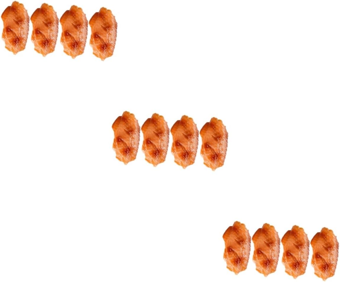 Yardwe 16pcs Realistic Chicken Wing Models Fake Food Display Props Resilient PVC Party Decorations