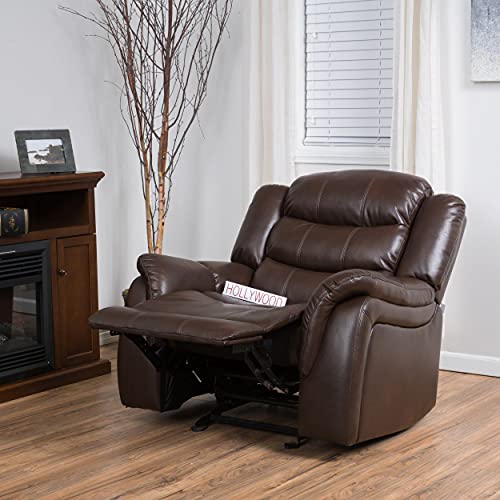 Christopher Knight Home Merit Faux Leather Glider Recliner Club Chair, Dark Brown #TOP2