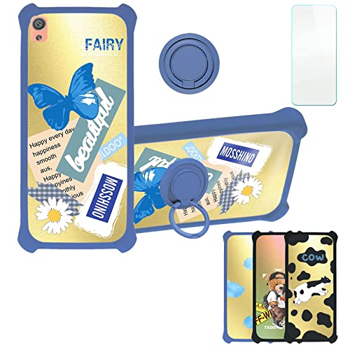 Aroepurt Coque pour Sony Xperia XA Coque Compatible avec Sony Xperia XA Coque Étui [avec Trempé 9H Protection D'écran] Case Support de Bague PC + Silicone...