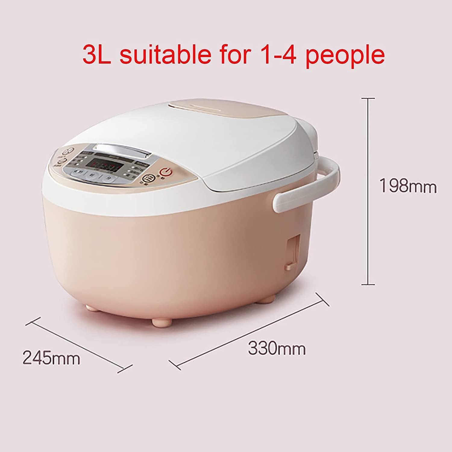 Rice Cooker Household Multifunctional Rice Cooker, Non-Stick Inner Pot, Reservation and Heat Preservation, for 1-4 People (A) (A)