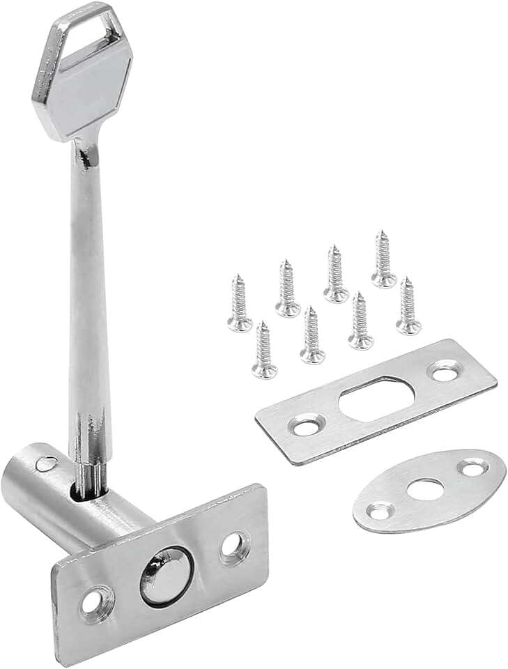 Stainless Steel Hidden Manager Tubewell Key Mortise Lock Hardware with Screw for Door, Key Length 4.13" / 105mm