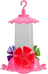 Bebedouro Beija-Flor Gold, Alimentador para Aves, Plástico, Design Floral, Anti-formiga Anti-Gotejamento, 220ml, Rosa