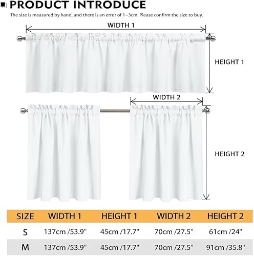 Miniatura 7 de Juego de cortinas de cocina con patrón de gallo de 3 piezas, elegante juego de cortinas de cocina y cenefas, elegante juego de cortinas para