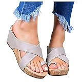 Eduavar Sandals for Women Dressy, Women's Sandals Dressy Summer Beach Sandals Lace Trim Ring Toe Flo