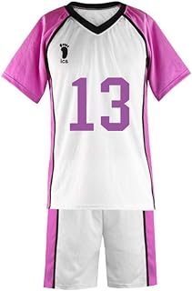 Shiratorizawa Academy Volleyball Club Ushijima Wakatoshi No.1 Jersey Set Camiseta, Pantalones Cortos Cosplay Disfraz Blanco