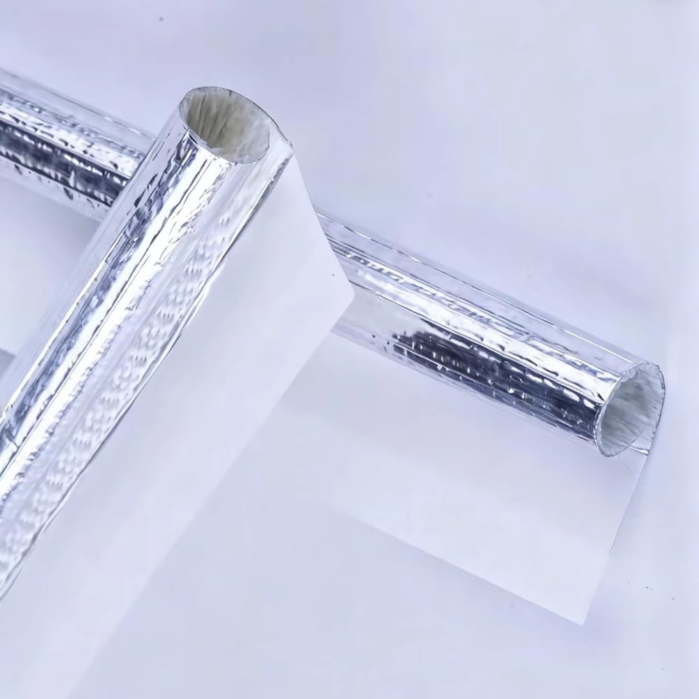 1/2"x 59" Fuel Line Sleeve,for Hoses,Wire Harnesses,Cables,Self Closed Aluminized Heat Shield Sleeve