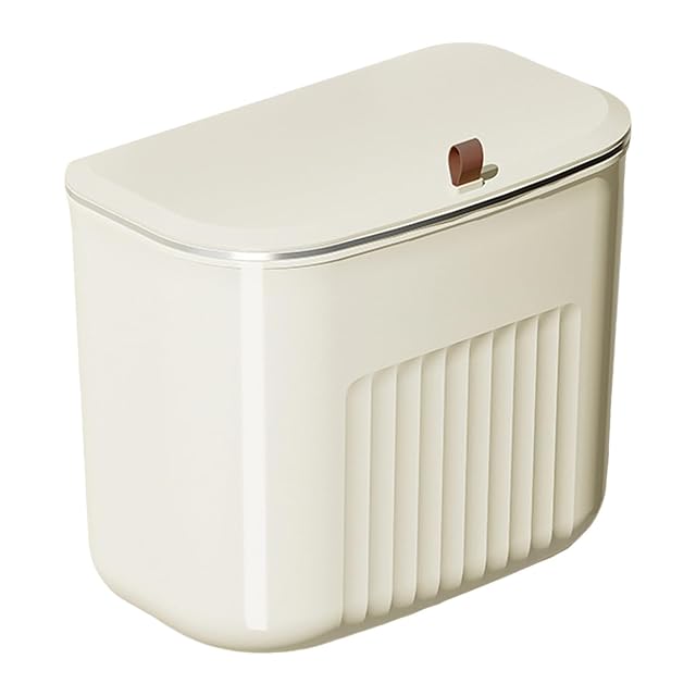 Hanging Trash Can Kitchen Compost Bin with Lid 7 9 Liter Wall-Mounted Garbage Can for Kitchen Cabinet Door