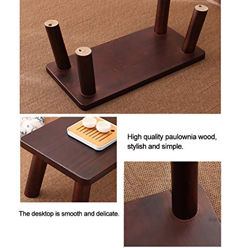 Table basse japonaise bois massif table d'ordinateur table de balcon marron - 6