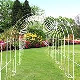 Gartenbogen Metall Weiß, Eleganter Rosenbogen Und Hochzeitsdekoration, Rankgitter Für Kletterpflanzen, Weißer Pflanzenbogen, 3x2.2m