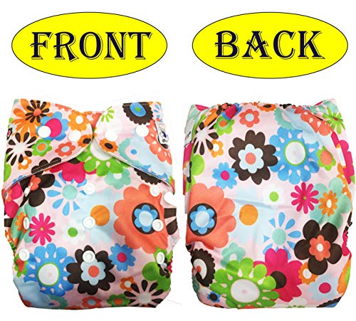 Image of Babymoon (SET of 3-1 Cloth Diaper with 2 5Layesr Bamboo Insert) Premium Adjustable Reusable Washable Cloth Diaper for Baby