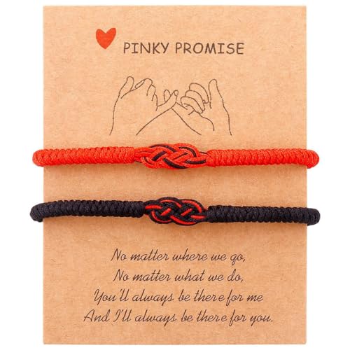 OIXEYA Pulseira para casal presente para casal pulseira fio do destino pulseira de proteção da sorte da cabala dia de Natal aniversário presente para namorada namorado esposa marido família amigos