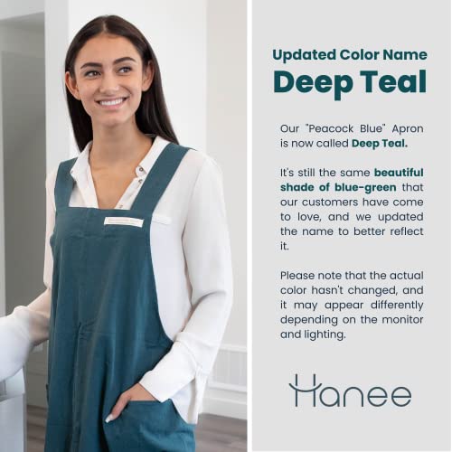 Hanee Cotton Aprons For Women Men | Cross-Back Apron With Pockets (Deep Teal) #TOP5