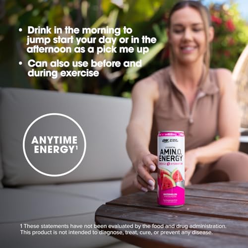 Optimum Nutrition 1086140 Amino Energy Sparkling Hydration Drink, Electrolytes, Caffeine, Amino Acids, Bcaas, Sugar Free, Watermelon thumb #4