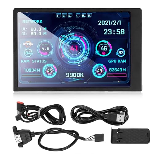 LICAEVEY Portable Monitor, 3.5in USB Mini Screen, CPU Hardware Temperature