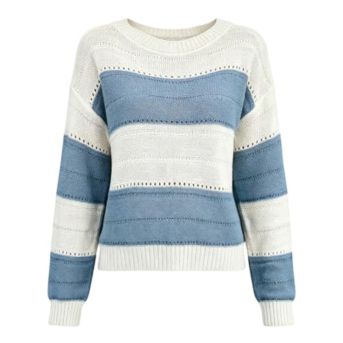 MESSIYO Fall Sweaters for Women Trendy Long Sleeve Shirts Blue - image 4
