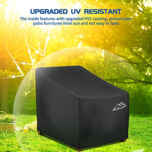 Miushion 2 Pack Patio Chair Covers, 40" W X 40" D X 36" H Heavy Duty 600D Outdoor Deep Seat Lounge Club Chair Cover, Waterproof Uv Resistant Outdoor Patio Chair Furniture Cover, Black #TOP3