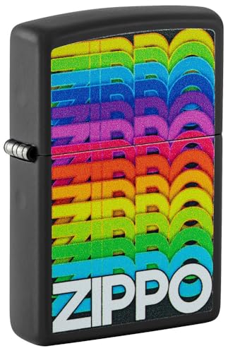 Image of Zippo Techno Design Black Matte,Windproof Pocket Fuel Refillable Lighter, BIS Certified