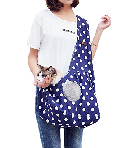 Ylen Segeltuch Haustier Tragetasche Hund Transporttasche Reise Umhängetasche Single-Schulter Sling Bag for Katzen Welpen Kaninchen Kleine Tiere