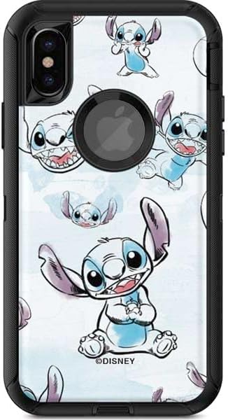 Skinit Decal Phone Skin Compatible with OtterBox Defender iPhone X/XS - Officially Licensed Disney Lilo and Stitch Character Pattern Design