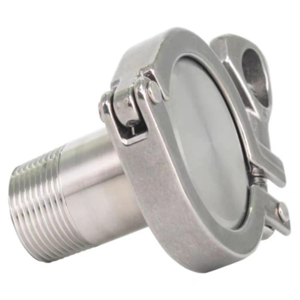 1/4" 3/8" 1/2" 3/4" 1" 1-1/4" 2" Tri abrazadera cubierta de placa ciega adaptador de virola de rosca acero inoxidable SS304 con junta de silicona(Size:DN50 x Ferrule 64)