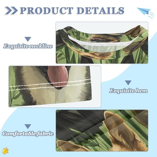Boys Short Sleeve T-Shirts Shepherd Dog Bamboo Rashguard Kids Swim Shirts Sun UPF 50+3