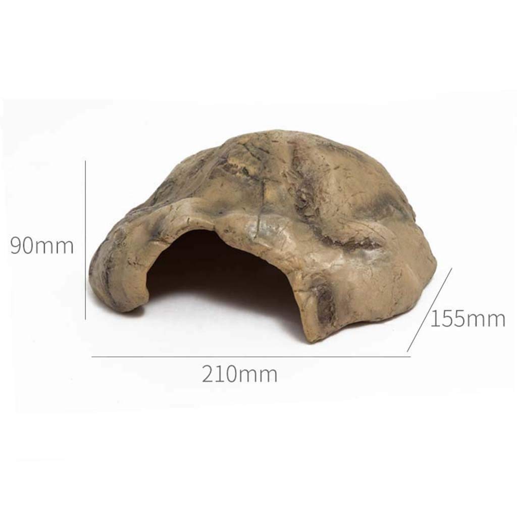 Escondite de Animales pequeños, escondite de Caja de Reptiles para Acuario de Anfibios, decoración de Esquina de hábitat, escondites de Tortugas, Serpientes Lagarto (21 * 15,5 * 9 cm)