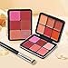 LSxia 12 Colors Cream [Blush] Makeup Palette for Cheeks - All in One Blush Makeup Palette Kit with Brush, Natural Matte Long Wearing, Waterproof Blendable Face Make Up Pallete (#01)
