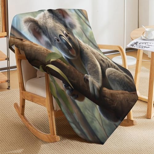 Couverture flannel douce koala pour lit et canapé cocooning - 5