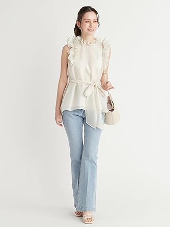 Amazon | [セルフォード] Aラインフレアラッフルブラウス CWFB254035