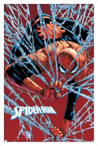 Trends International Marvel Spider-Man: Peter Parker (Comic) - Crawling Wall Poster, 22.4L x 14.7W, White Framed Version