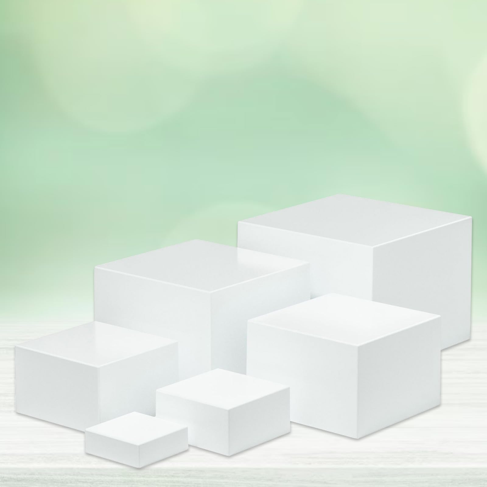 Lot de 6 présentoirs à gâteau en acrylique - 8 à 20,3 cm - Blanc - Accessoires de buffet pour mariages, anniversaires, fêtes, cupcakes