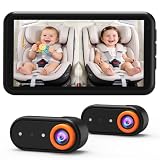 LUCKVIEW BM2 PRO Dual Baby Car Camera, 5.2' 1080P Baby Monitor