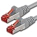 Produktbild 1aTTack.de Netzwerkkabel Cat 6 (10m - grau - 1 Stück) Ethernetkabel Cat Kabel Lankabel Cat6 (SFTP PIMF) doppelt geschirmt Patchkabel Set 1000 Mbit/s Internet DSL Anschluss Router Computer
